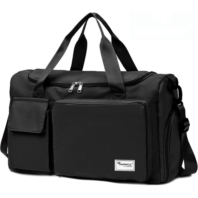 Bolsa de gimnasio pequeña para mujer, bolsa de viaje nocturna con compartimento para zapatos y bolsillo húmedo