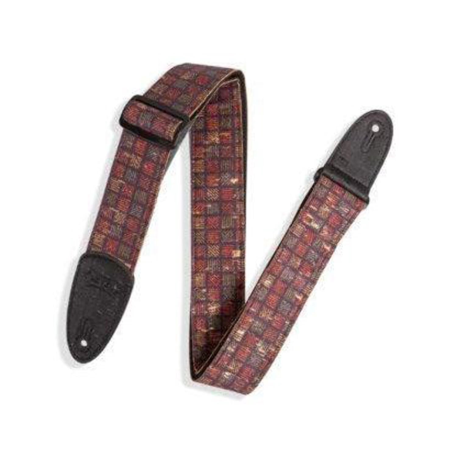 Gator MX8 2 inch Wide Cork Guitar Strap Black and Gold