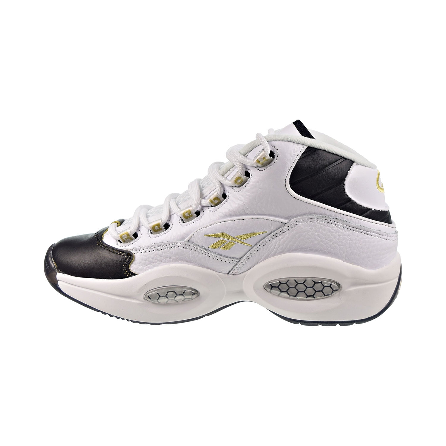 reebok question mid white black gold