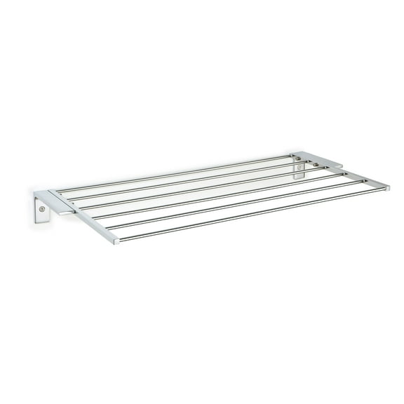 Orio polished chrome towel shelf hotel style. towel rack