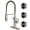 Brushed Nickel, variant on MASO Touchless Spring Kitchen Faucet with Pull-Down Sprayer, Fahrenheit Temperature Display, 3 Spray Modes, 360° Swivel, Single Handle for RV, Farmhouse, Camper, Laundry & Bar,Matte Black
