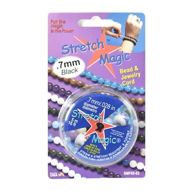 Stretch Magic Bead & Jewelry Cord black, 0.7 mm, 5 m (pack of 6)