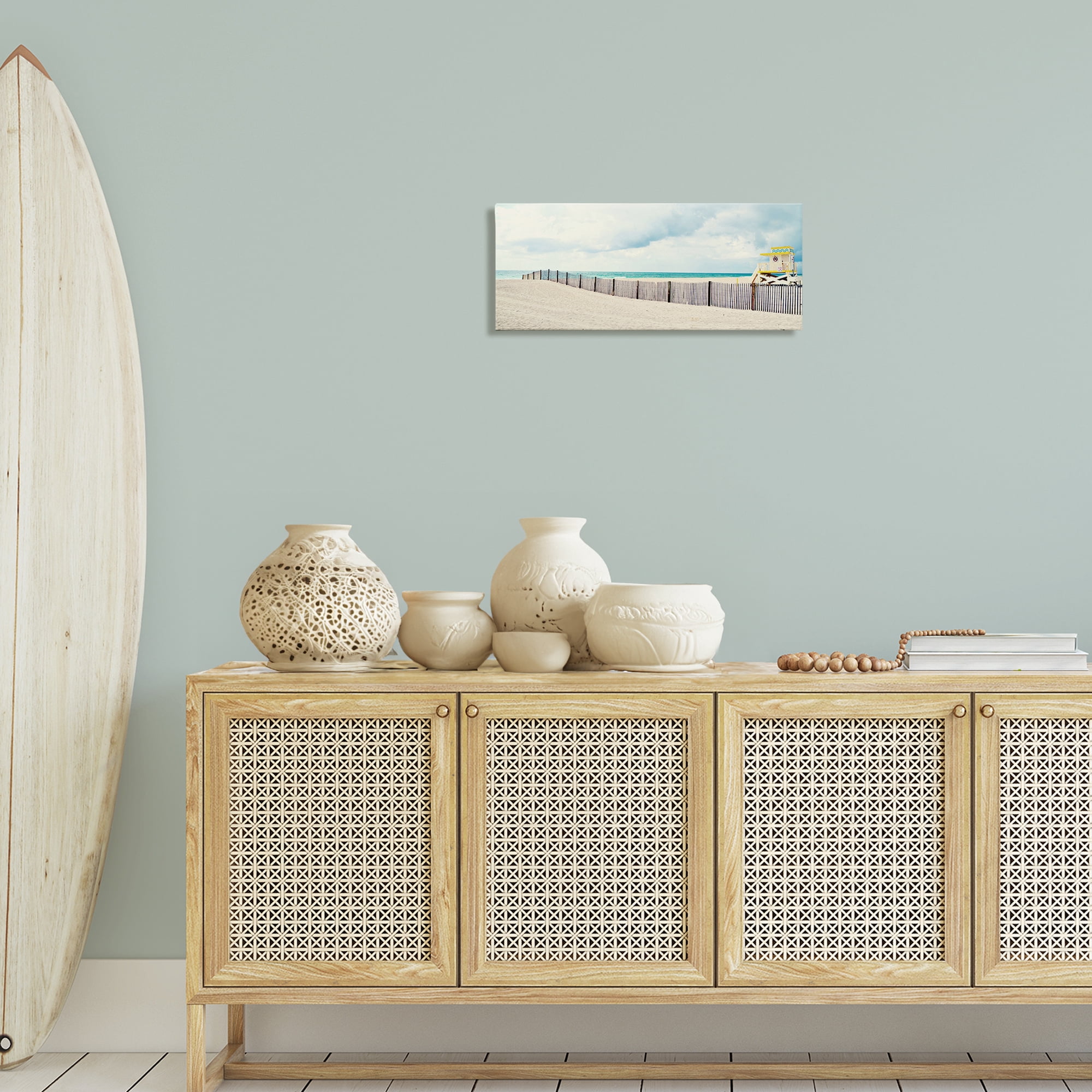 Stupell Industries Sandy Boardwalk Way Nautical & Beach Photography Wrapped Canvas Art Print Wall Art, 24 x 10