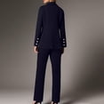 thumbnail image 4 of Breezora Women's Long Sleeve Cardigan and Pants Suit Set Office Work Professional Outfit Elegant Two Piece Business Casual Wear XL Size Dark Blue, 4 of 8