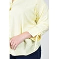 thumbnail image 4 of Blusa manga 3/4 con lazo Roman Fashion /Tallas Extras, 2713 (Amarillo) amarillo 42, 4 of 6