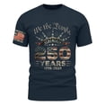 thumbnail image 4 of LNZGNM Men's Graphic T-Shirts 250 Anniversary USA Crewneck T-Shirts Casual Flag Print Short Sleeve Patriotic Shirts Memorial Day Tees,Navy M, 4 of 4