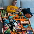 thumbnail image 5 of Football Blanket Football Gifts for Boys Men Sports Football Flannel Fleece Blanket Football Lover Gifts American Football Pattern Soft Cozy Throw Blanket Football Team Gifts for Teens Adult 40"x60", 5 of 5