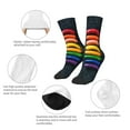 thumbnail image 3 of Naloa Rainbow Sausages On Dark Slate Kids Socks Unisex Kids and Toddlers' Crew Socks, ,1 Pairs, 3 of 5