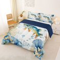thumbnail image 2 of Castle Fairy Warm Watercolor Freshwater Pike Full Size Comforter Sets 3-Piece,Reef Jellyfish Coastal Underwater Scene Bedding Comforter Set,Teal Orange,Reversible,1 Comforter and 2 Pillowcases, 2 of 6