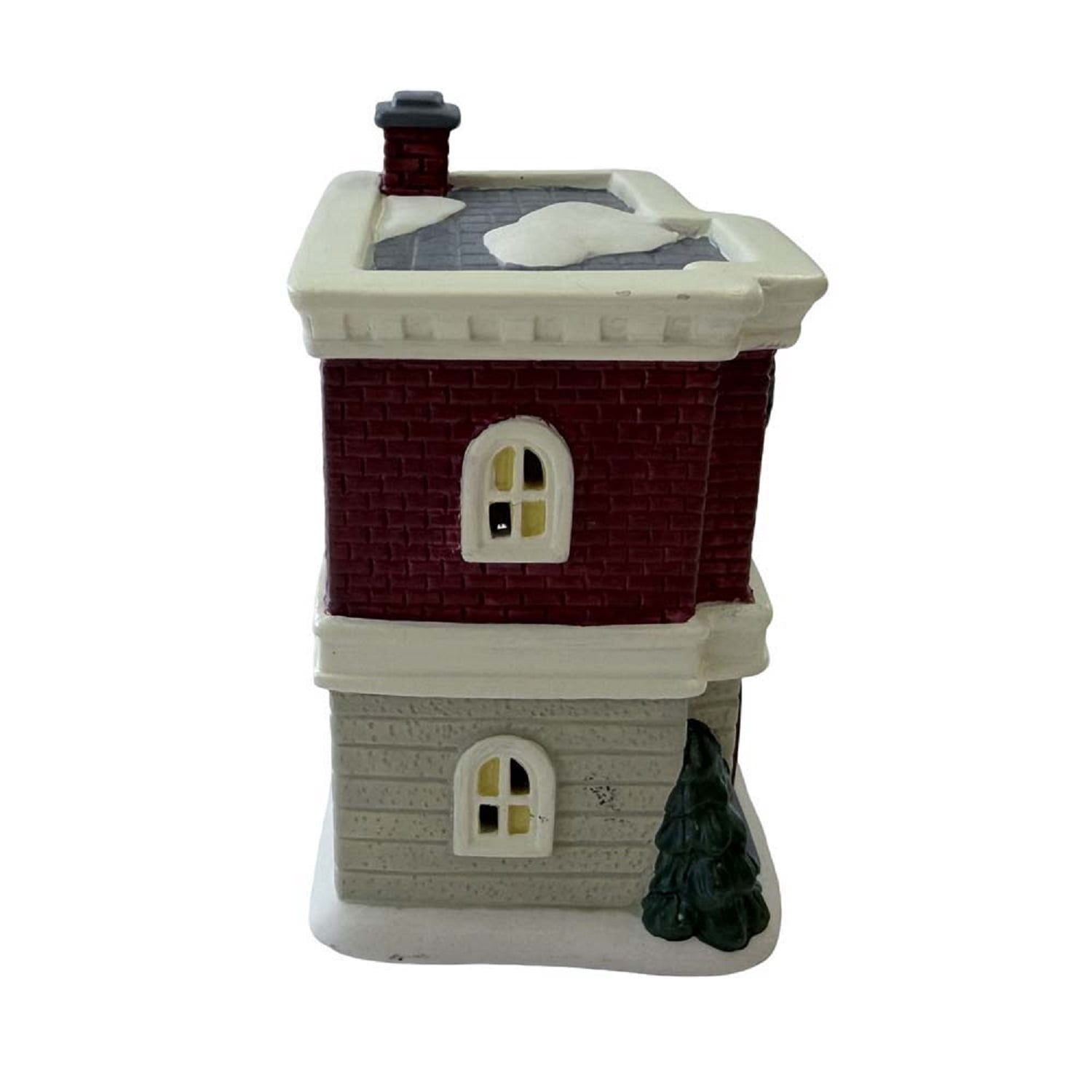 Porcelain Fire Station Mini Christmas Village Building, Multicolor, 4", by Holiday Time