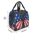 thumbnail image 2 of Pofeuu Butterfly With USA Flag Print Lunch Bag Lunch Box Large Capacity Insulated Lunch Bag for Adult, Leakproof Reusable Lunch Tote Bags for Work, 2 of 5