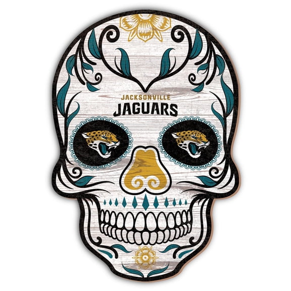 Jacksonville Jaguars 12'' Sugar Skull Sign