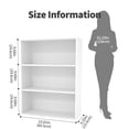 thumbnail image 5 of Gianna 3-Tier Bookshelves with Adjustable Shelves, Floor Standing Bookcase for Home & Office Storage, White, 5 of 5