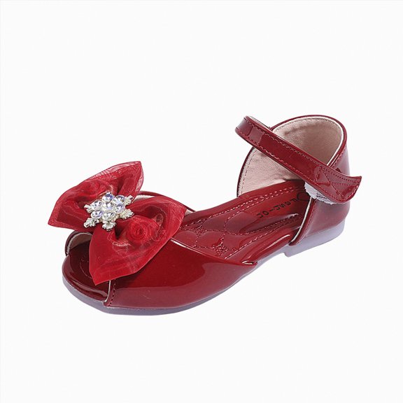 Gubotare Girls Dress Shoes Girls Dress Shoes Closed Toe Low Heels Ankle Strap Pumps for Toddler Little Big Kid Flower Party Princess Sandals Size 11.5 (Pink,Little Kids 11.5)