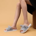 thumbnail image 6 of XUNKUSGA Slippers for Women Cute 3D Cat House Slippers Breathable Lightweight Open‑Toe Slip‑On House Shoes Cozy Plush Warm Indoor Outdoor Bedroom Slippers Gray 6.5-7, 6 of 6