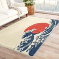 thumbnail image 1 of 3x5 Rug, Great Wave Off Kanagawa Rug & Home Decor - Front Door Mat Indoor Entrance, Japanese Hokusai Rugs for Entryway, Washable Non Slip Soft Area Rug, Japan Style Carpet & Room Decorations X-&529, 1 of 1