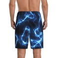 thumbnail image 3 of Fotbe Blue Lightning Pajama Shorts for Men, Men's Pajama Bottoms, Sleepwear,Short Pajama Pants-3X-Large, 3 of 9