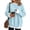Light Blue, variant on FAIWAD Crew Neck Layered Sweatshirt for Women Oversized Patchwork Long Sleeve Pullover Side Split Casual Sweatshirts