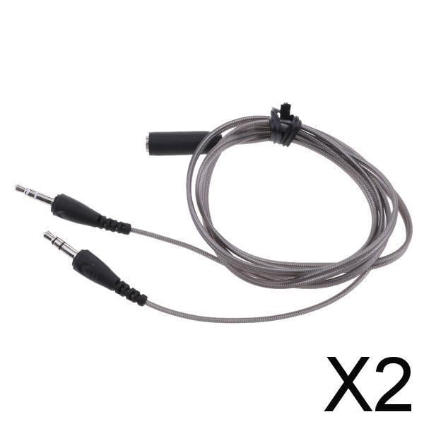 Cable Divisor En Y De Audio Y Micrófono Para Auriculares Hembra De 2x3,5 Mm A 2 Machos, Color Gris 2 piezas