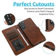 thumbnail image 5 of Dteck for Samsung Galaxy S23 Wallet Case with Wrist Strap, 2 IN 1 Premium PU Leather Magnetic Kickstand Shockproof Removable Flip Protective Cover for Samsung S23 5G 6.1 Inch,Brown, 5 of 7