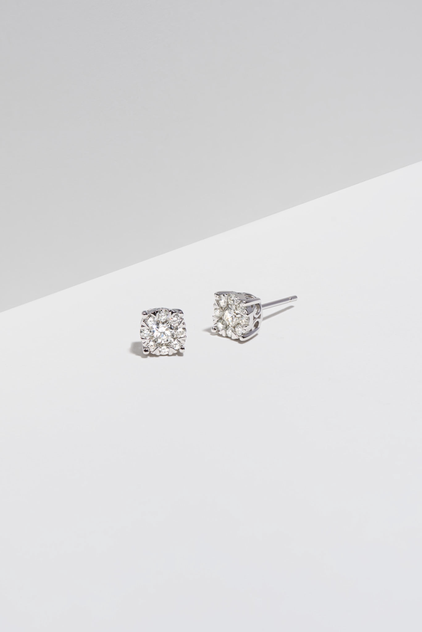 Forever Facets 1/2 CT TW Lab Grown Diamond Earrings in Platinum over Sterling Silver, Adult Female
