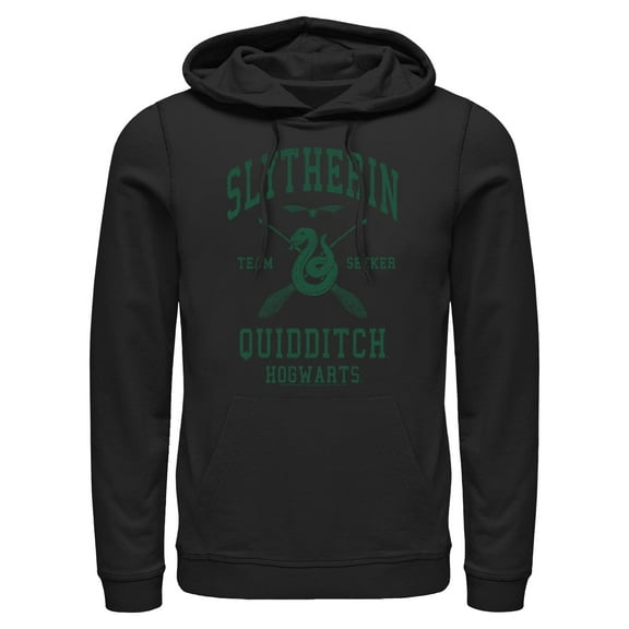 Men's Harry Potter Slytherin Quidditch Team Seeker Pull Over Hoodie Black 3X Large
