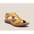 thumbnail image 4 of Sandalias de gran tamaño para mujer, sandalias de playa informales con velcro planas de estilo europeo y americano para verano, 4 of 5