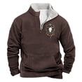 thumbnail image 1 of Sudadera sin capucha para hombre, informal, a la moda, con cuello alto, estampado, con cremallera, jersey de manga larga, blusa de poliéster para hombre, 1 of 3
