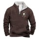 thumbnail image 1 of Sudadera sin capucha para hombre, informal, a la moda, con cuello alto, estampado, con cremallera, jersey de manga larga, blusa de poliéster para hombre, 1 of 3