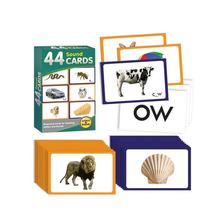 UPC: 0858136006102 | 44 Sound Cards Junior Learning for Ages 5+ Kindergarten Learning Language Arts Mnemonic Perfect for Home School Educational Resources