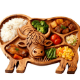 thumbnail image 2 of Highland Cow Wooden Charcuterie Board, Rustic Farmhouse Serving Board with Compartments, Unique Shaped Appetizer Platter for Cheese, Meat, Fruit & Snacks (Style B), 2 of 9