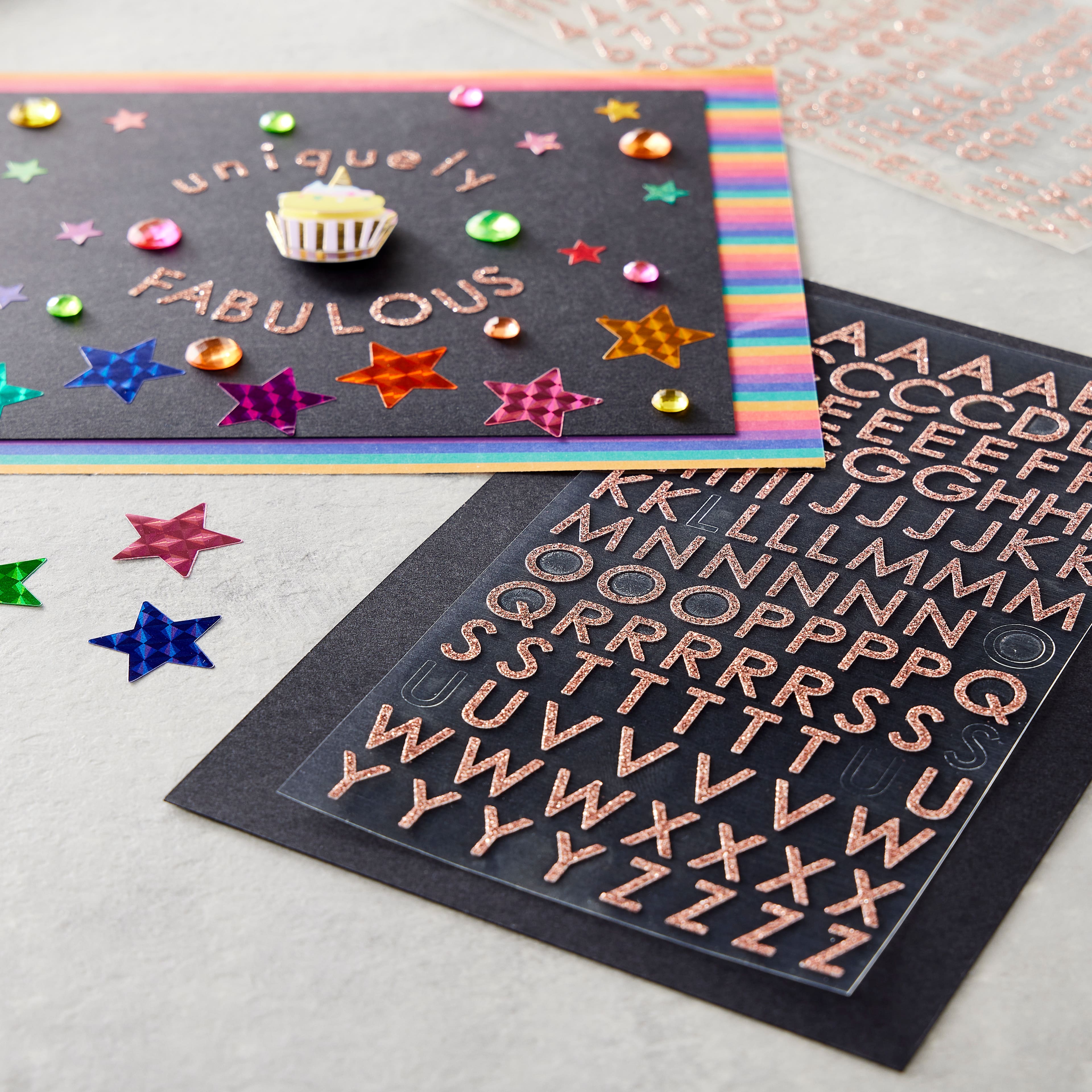 Recollections Rose Gold Glitter Alphabet Stickers, 12 Packs: 305 ct. (3660 total)