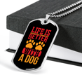thumbnail image 3 of La Vie Est Meilleure avec un Collier de Pattes Rouges de Chien en Acier Inoxydable Ou en or 18 Carats Chien Tag 24" Chaîne, 3 of 8