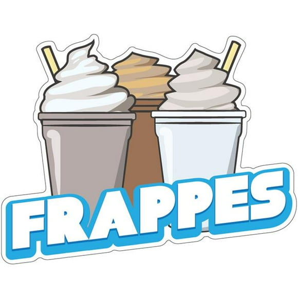 SignMission D-DC-8 Frappes19 8 in. Decal Concession Stand Food Truck Sticker - Frappes