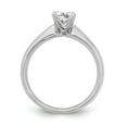 thumbnail image 2 of Solid 14k White Gold Solitaire Engagement Ring with CZ Cubic Zirconia Size 8, 2 of 8