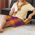 thumbnail image 6 of Kdxio Purple Yellow Buffalo Plaid Print Mens Sleep Shorts Bottoms Soft Comfy Pajama Wear Pants with Drawstring Pockets, 6 of 7