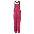 thumbnail image 6 of Fshiont Women's Winter Fleece Overalls Fuzzy Warm Causal Jumpsuits Loose Adjustable Straps Sleeveless Bib Pants with Pockets Hot Pink S, 6 of 6