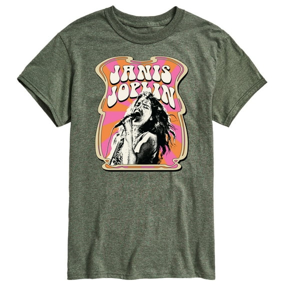Janis Joplin - Poster Style - Men's Short Sleeve Graphic T-Shirt