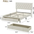 thumbnail image 2 of Garvee Full Size Bed Frame with 2 Storage Drawers, Upholstered Platform Bed with Adjustable Tufted Headboard & Wooden Slats, No Box Spring Needed, Beige, 2 of 7