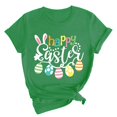 thumbnail image 1 of Pxiakgy Liquidation! T-Shirts de Pâques pour Femmes T-Shirt Lapin Heureux Col Rond Tee-Shirt Graphique Œuf de Pâques Hauts Graphiques de Vacances Mode Col Rond Imprimé de Pâques Manches Courtes T-Shirt Vert TG, 1 of 5