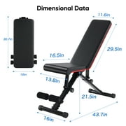 EDX 9 Positions Adjustable Weight Bench, Support Up to 795lbs, Foldable Weight Bench for Full Body, Home Gym Fitness Strength Training, Black