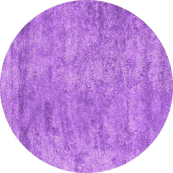 Ahgly Company Indoor Round Abstract Purple Contemporary Area Rugs, 8' Round