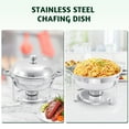 thumbnail image 6 of PRIJESSE 8 Pack Chafing Dish Rectangular Full Pan×6+Round 6QT×2 Chafers Stainless Steel Catering Buffet Warmer Set for Parties,Events,Wedding,Dinner, 6 of 8