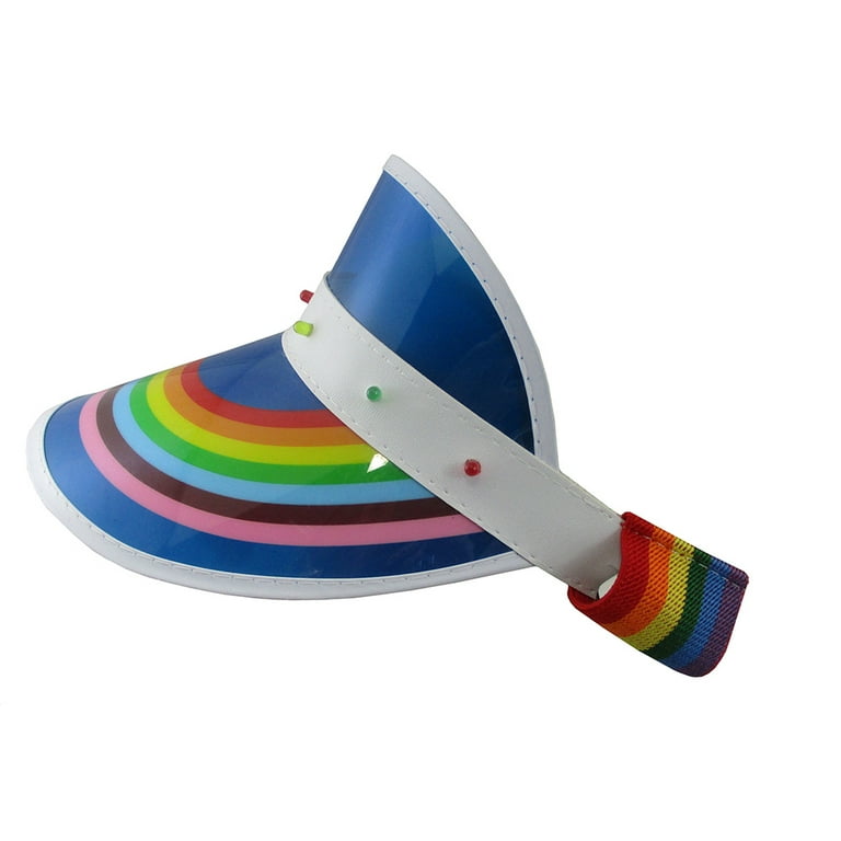 Nicky Bigs Novelties Light Up Retro Beach Plastic Sun Visor Hat