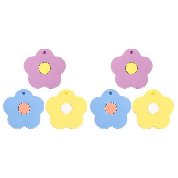 Mobutofu Cute Key Caps for House Keys Blue Flower Lightweight 6Pcs