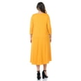 thumbnail image 4 of Pastel by Vivienne Women's Swing Midi Dress Plus Size Mustard XX-Large, 4 of 4