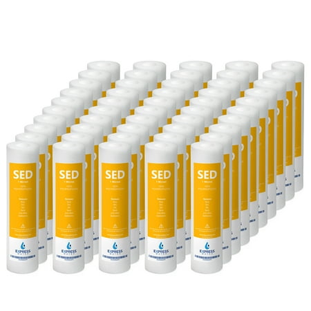 Undersink Reverse Osmosis - Express Water – 50 Pack Sediment Water Filter Replacement – 1 Micron, High Capacity – 10 inch – Under Sink and Reverse Osmosis System