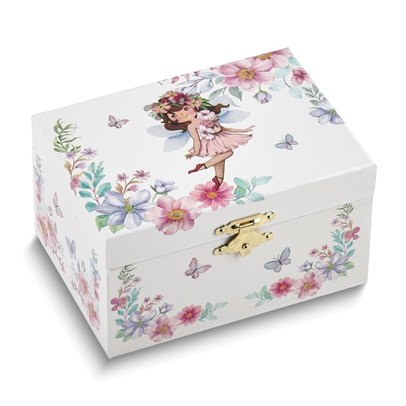 Childrens Flowers with Fairy Mirrored Musical Jewelry Box (Plays Fur Elise)