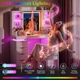 thumbnail image 4 of FANRAL Large Fluted Vanity with LED Lighted Mirror,Built-in Cabinet Lighting & Multi-Drawer Storage,Modern Dressing Table for Bedroom Beauty Space,White Vanity, 4 of 8