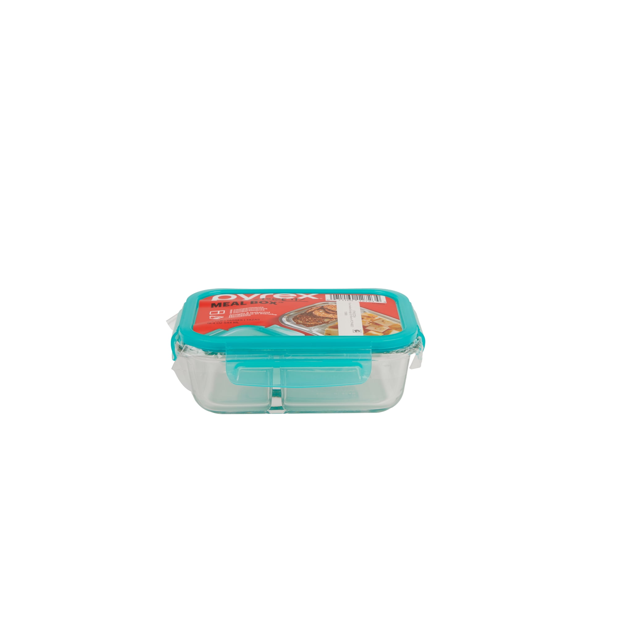 Pyrex MealBox Glass Food Storage Container, 2 Compartments, 3.4